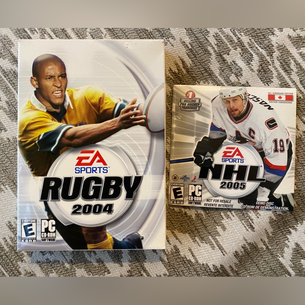EA Sports NHL Demo Disc 2005 Sealed & Rugby 2004 PC CD-ROM Games Rated E